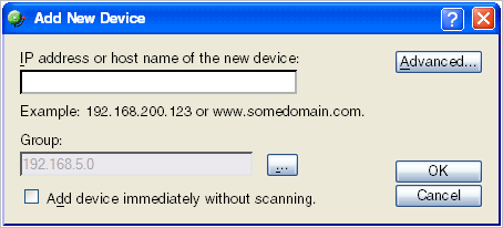Add New Device dialog