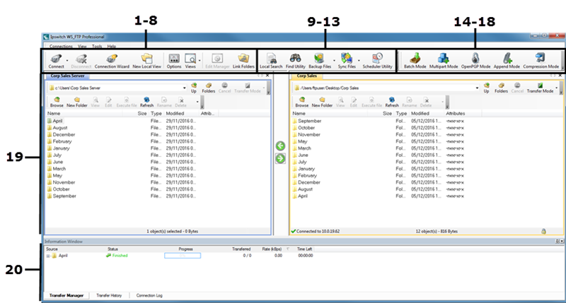 126_FTP Pro main screen with toolbar