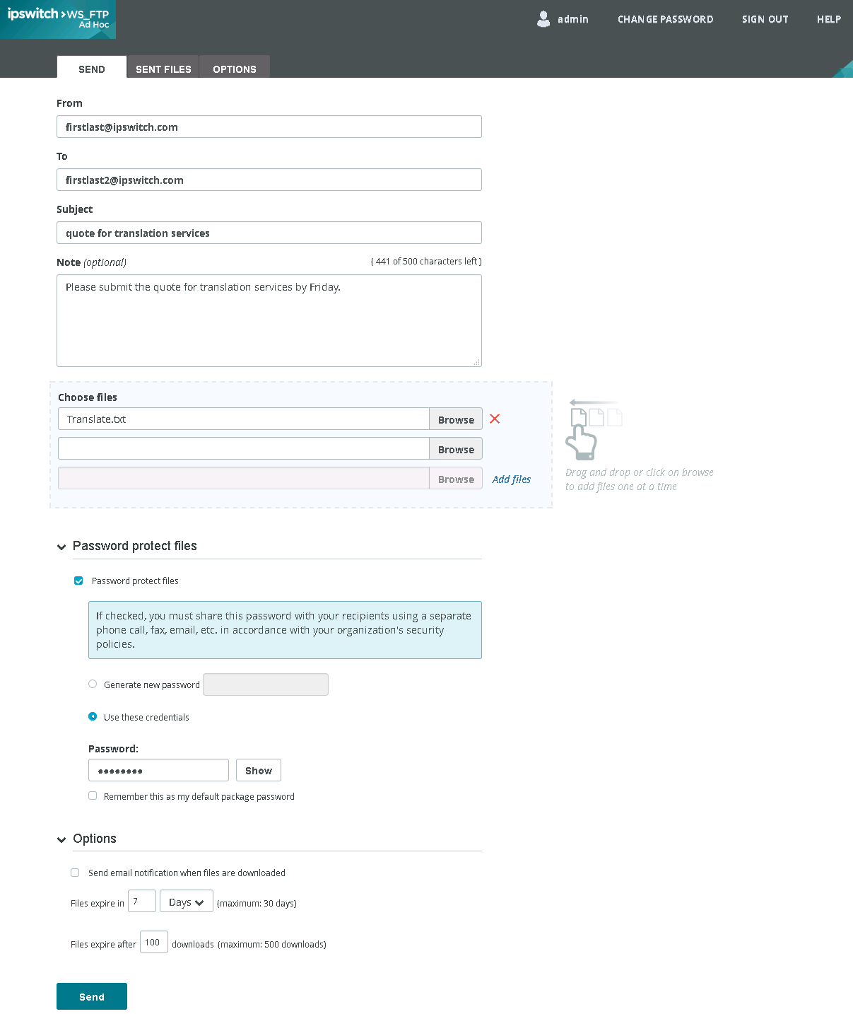 adhoctransfersendfilesexample