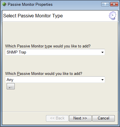 Passive Monitor Properties dialog