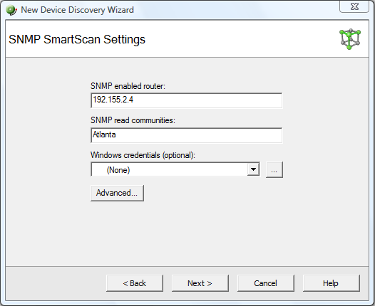 SNMP SmartScan Settings