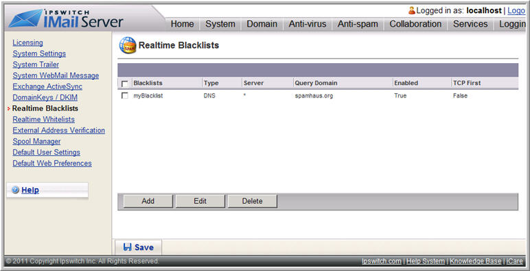 DNS black lists